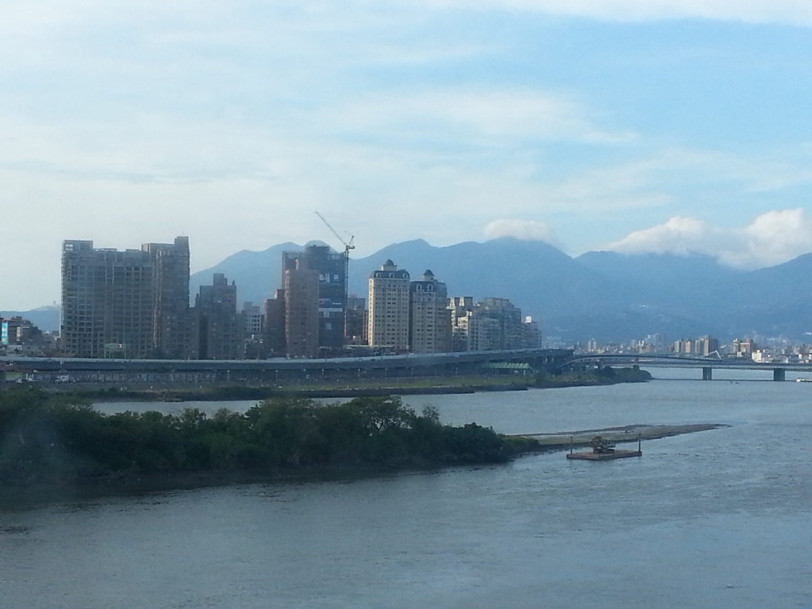 view from bus to taipei airport